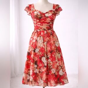 SANGRIA FLORAL MIDI DRESS